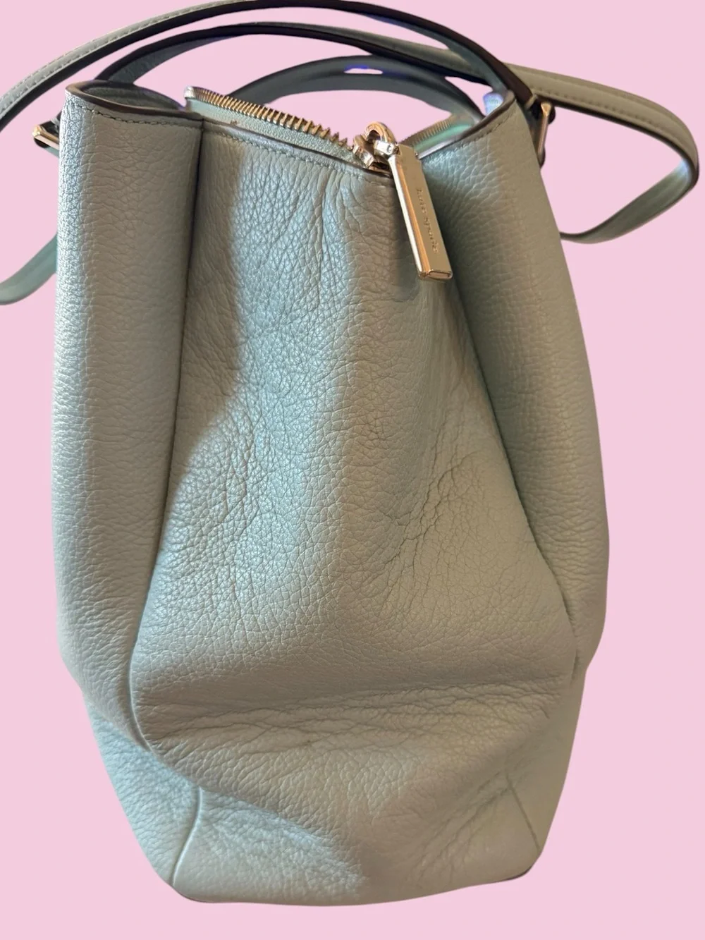 Kate Spade Monet Large Triple-Compartment Leather Pre-Loved Pale Blue Tote 🩵